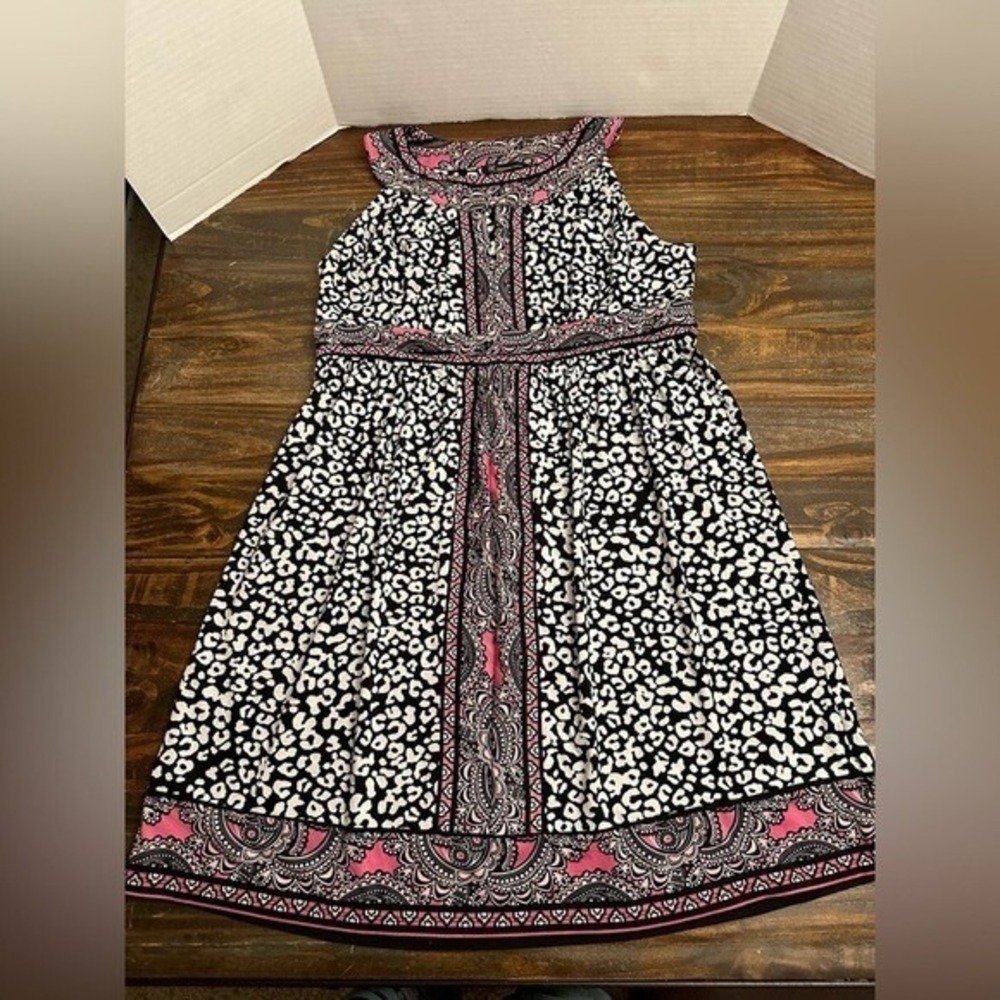 INC Halter Dress Animal Print Pink Black Size Woman's PL International Concepts